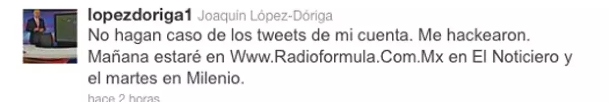 La cuenta del popular periodista fue usurpada, luego de que diversos mensajes agresivos fueran publicados a su nombre.