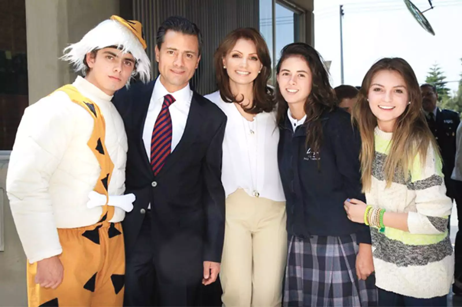 Durente un festival del colegio.