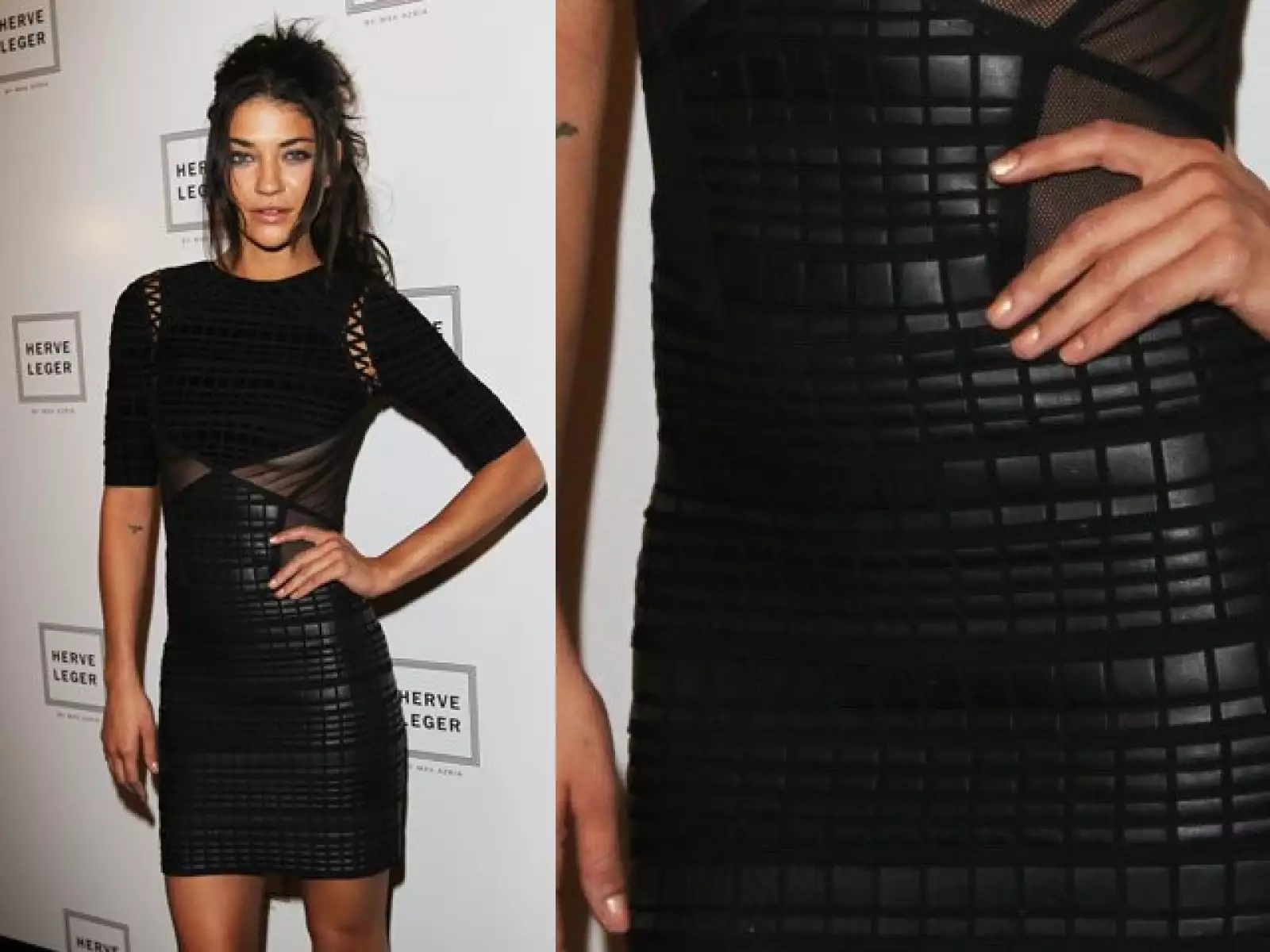 Jessica Szohr en el desfile por la presentación de la colección Hervé Léger Primavera.