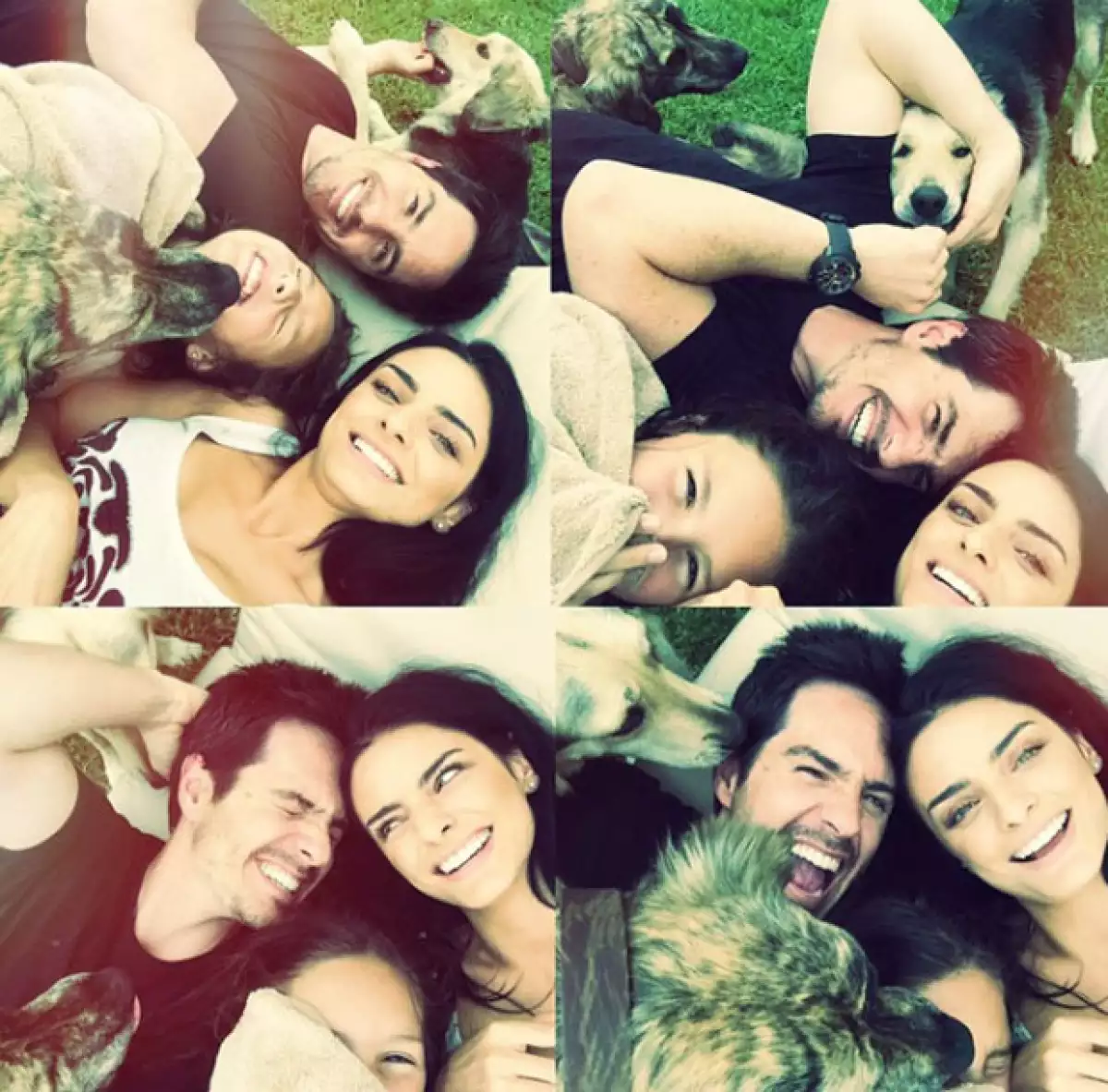 Los tres se divierten como en familia.