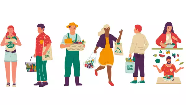 Ilustración de personas comprando