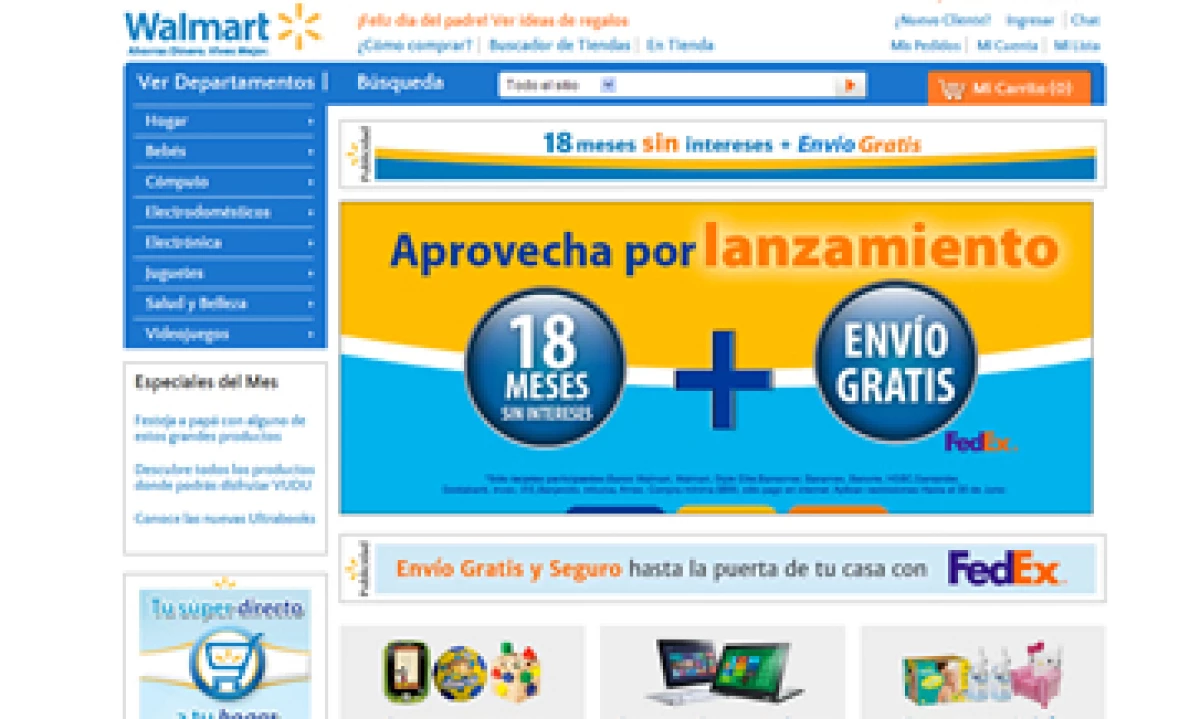 La cadena comercial vende productos de novedad o exclusivos que no tiene en sus tiendas. (Foto: tomado de la página de walmart.com.mx )