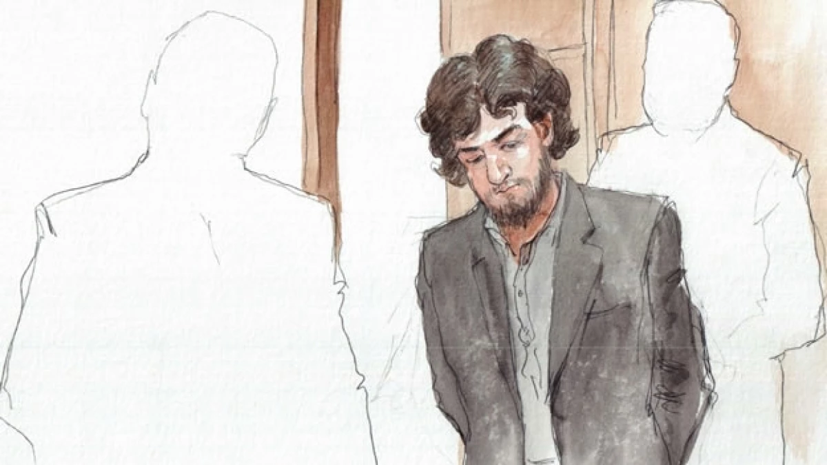 Una ilustración del momento en que Tsarnaev se entera de su setencia de muerte en mayo pasado por el ataque al maratón de Boston