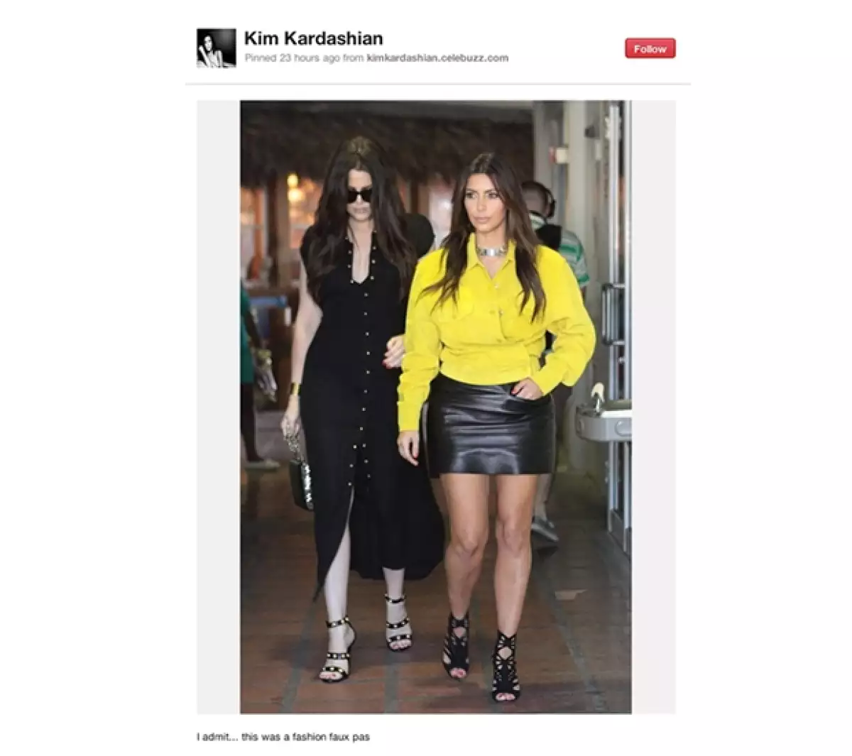 La novia de Kanye West asistió a una cena usando un top cortísimo y una falda que, sin intención, era transparente, y reconoce en Pinterest sus faux pas.