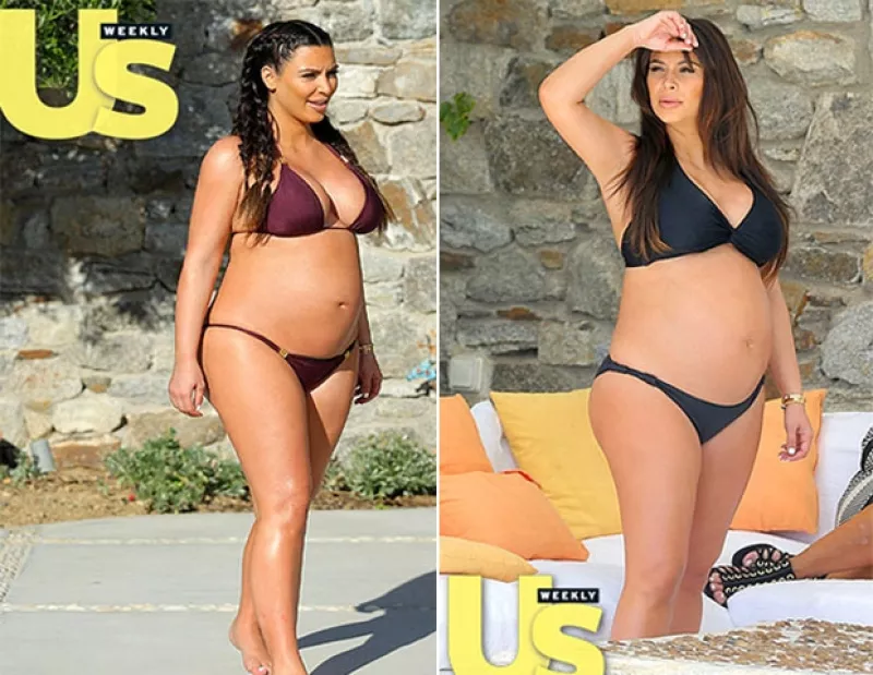 Fotografías reveladas de la socialité prueban que su embarazo no es tan "voluminoso" como nos ha hecho creer con sus elecciones en el vestir.