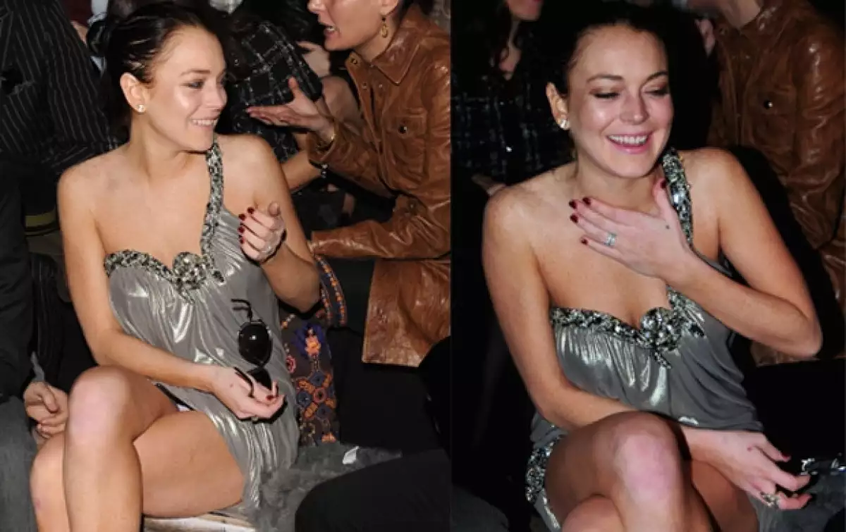 La guapa artista asistió al Fashion Week de esta ciudad italiana con un minivestido, con el cual, al sentarse, dejó ver su ropa interior.