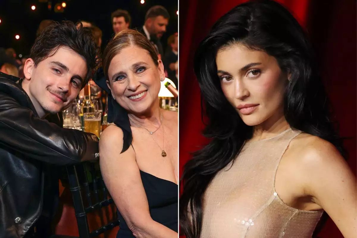 Timothée Chalamet, su mamá y Kylie Jenner