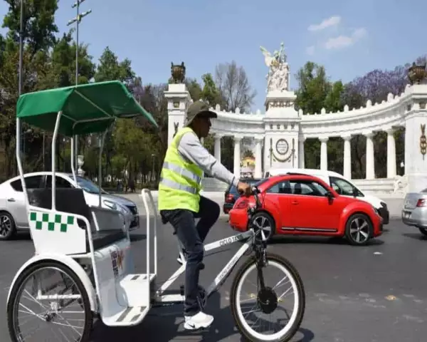 Ciclotaxi en el centro de CDMX
