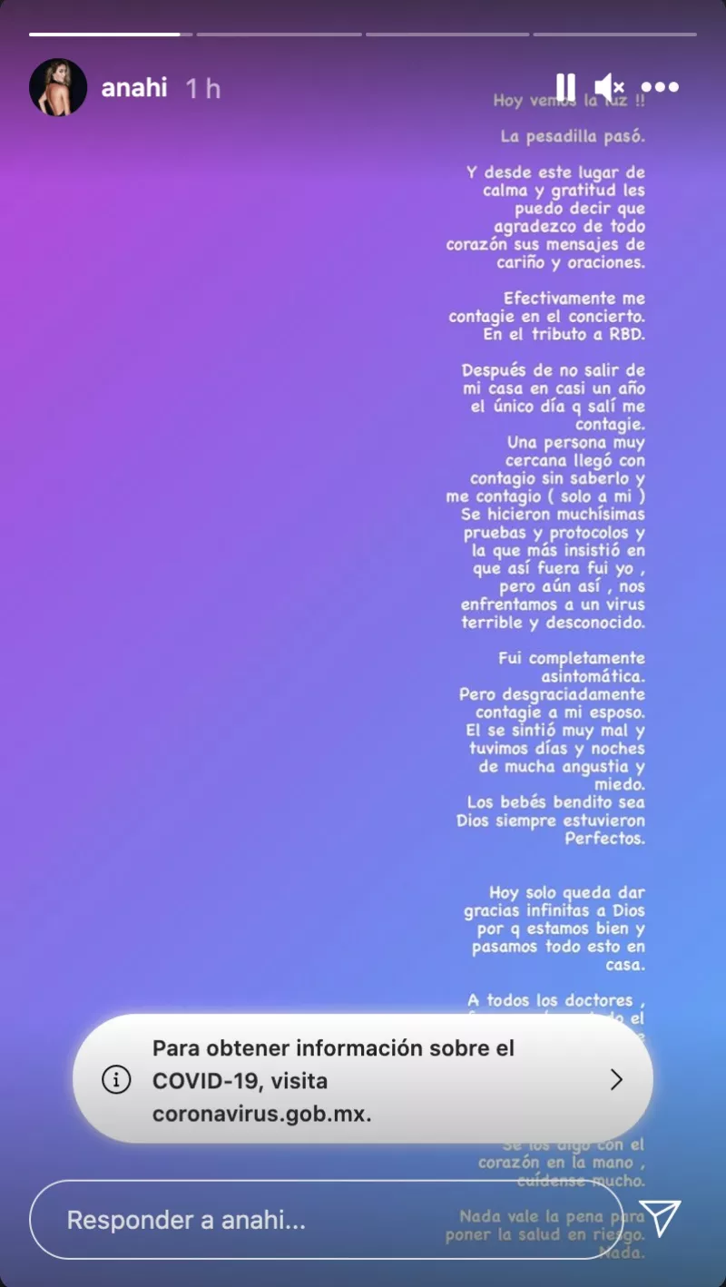 Comunicado de Anahí