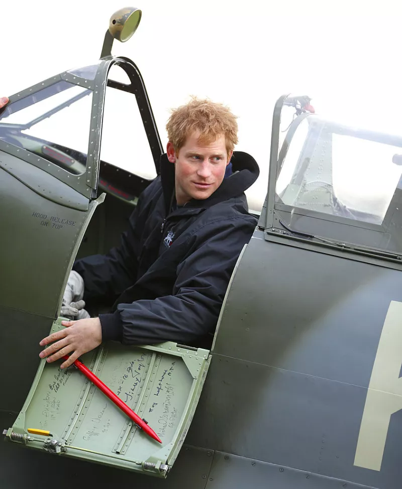 Prince Harry Attends A Track Day For The Royal Foundation Endeavour Fund & Visits Boultbee Flight Academy