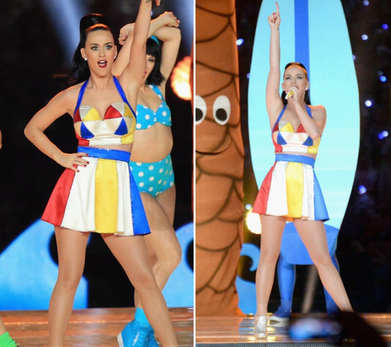 Este fue el atuendo en el que Katy Perry mostró más piel. También el más colorido.