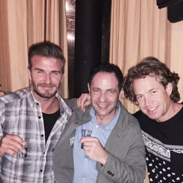 David Beckham y Sergio Berger brindaron al puro estilo del shot.