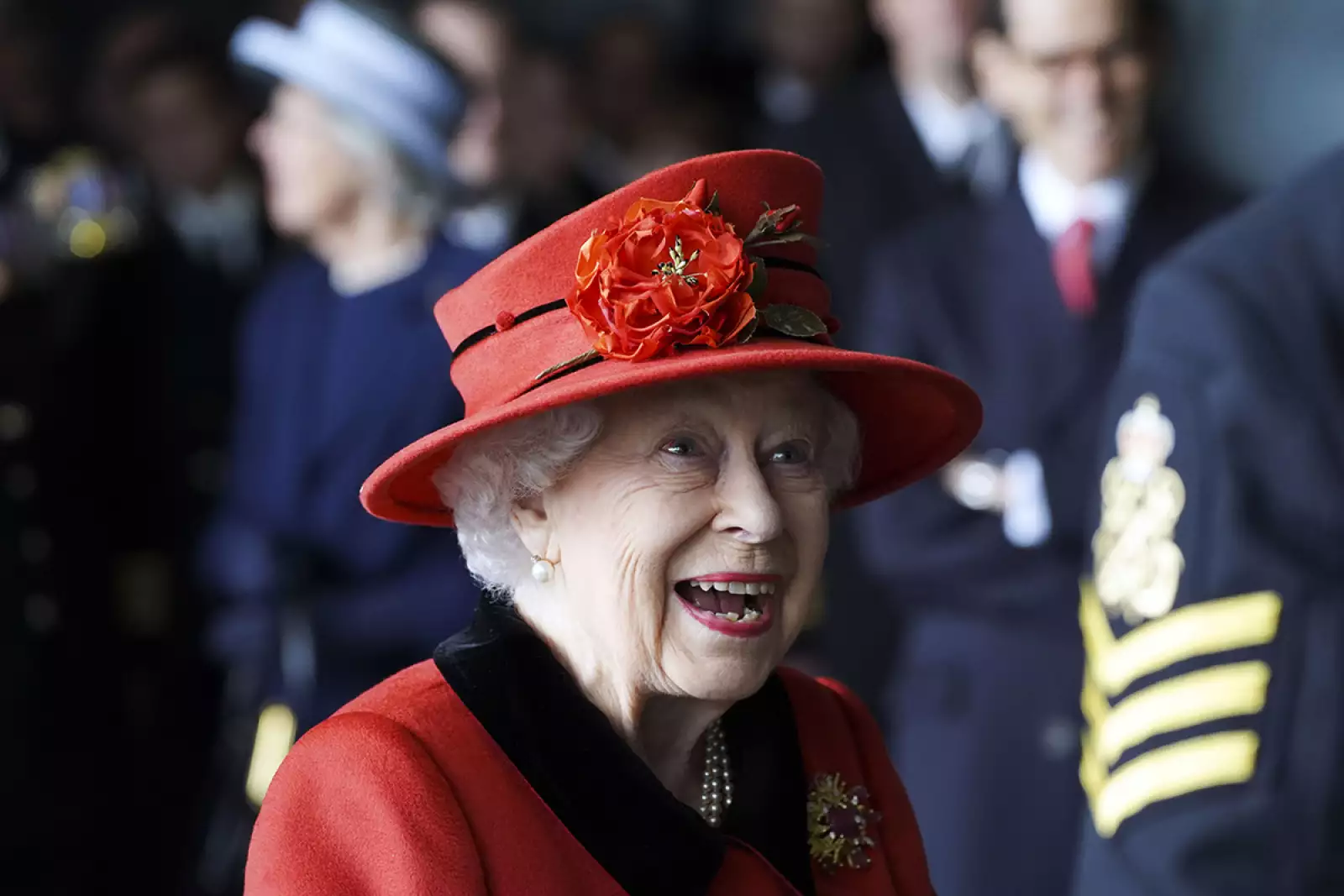 The Queen Visits HMS Queen Elizabeth In Portsmouth