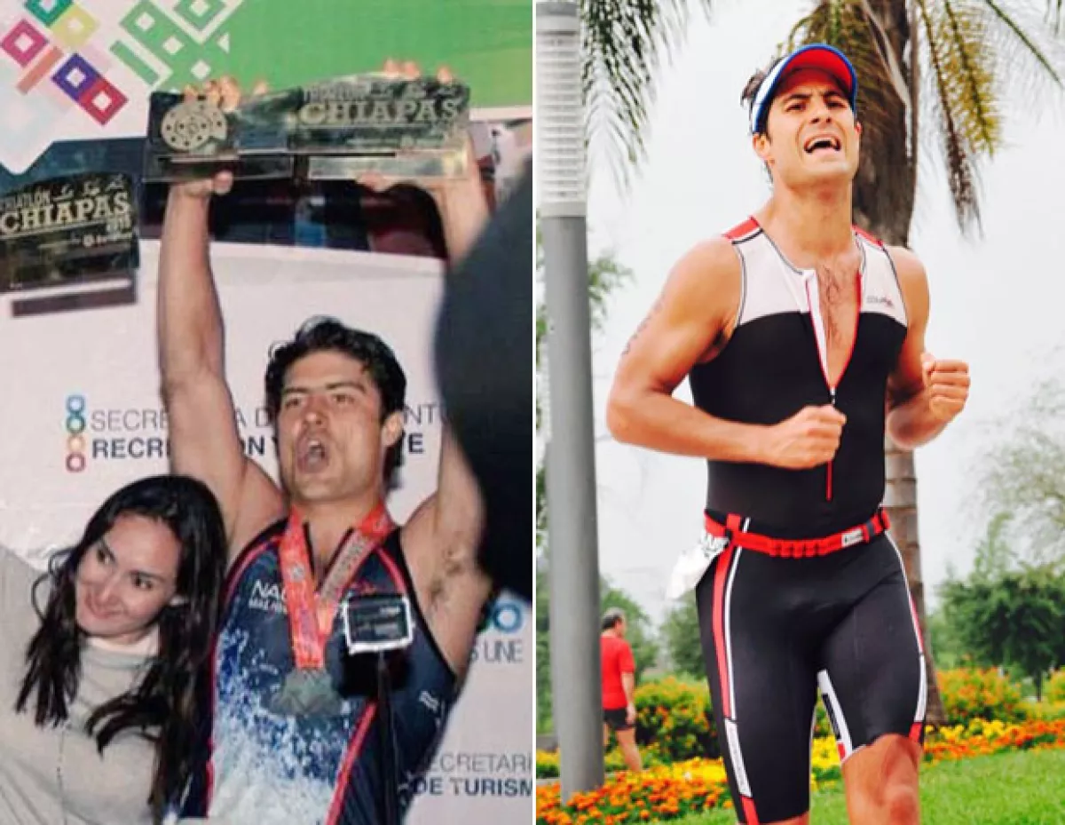 Alex compitiendo en los triatlones de Chiapas y Monterrey, respectivamente.