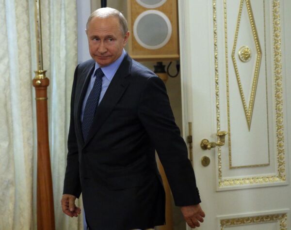 Russian President Vladimir Putin receives Bulgarian President Rumen Radev in St.Petersburg