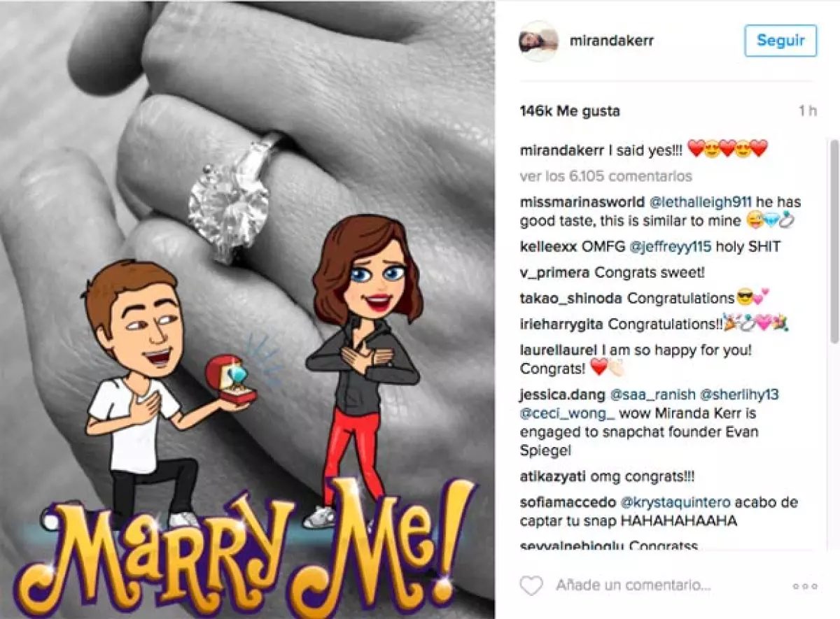 Ella misma se encargó de anunciar su compromiso con Evan.