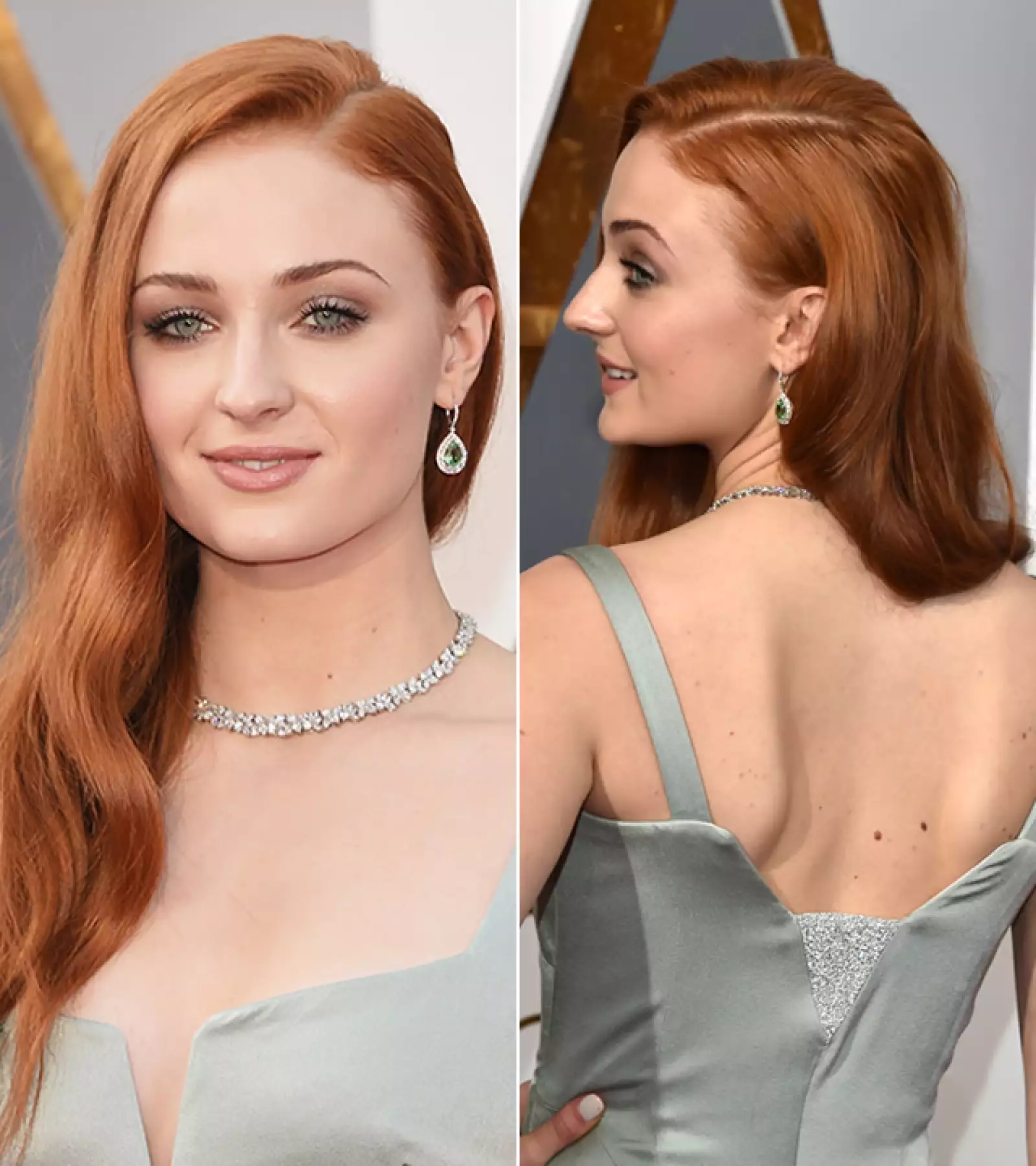 Sophie Turner no sólo tiene un color de pelo envidiable, pero su melena es de nuestras favoritas. La llevó de lado y en ondas, mientras que resaltó su mirada con sombras metálicas con ligero smokey.