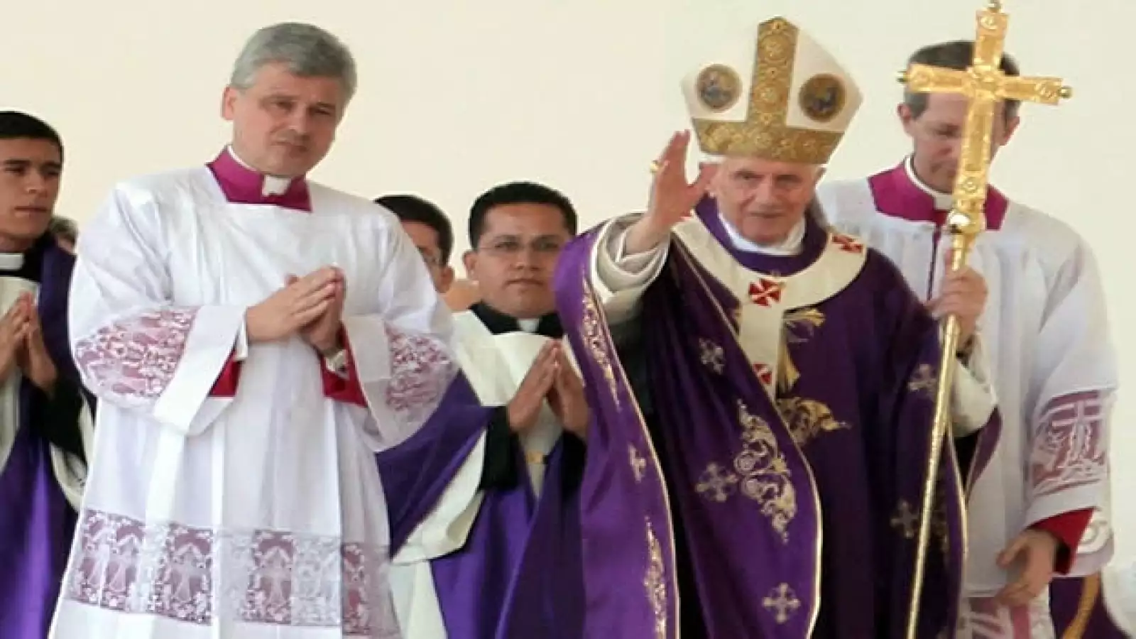 misa, papa, saluda, benedicto, 