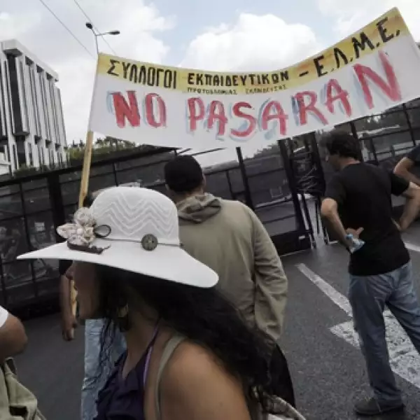 manifestacion en grecia
