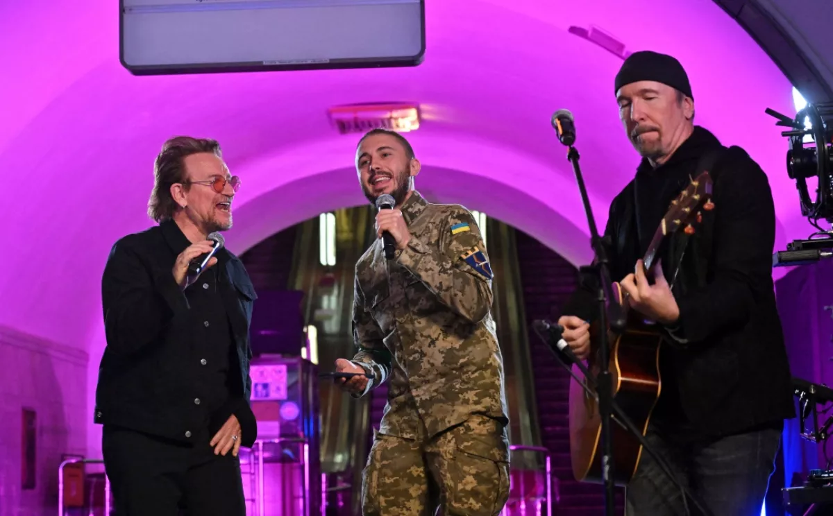Bono y el guitarrista The Edge