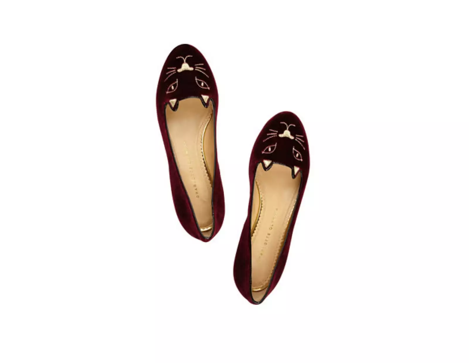 Nada más stylish que unos flats tipo sleepers y que mejor toque que motivos naif como estos de Charlotte Olympia.