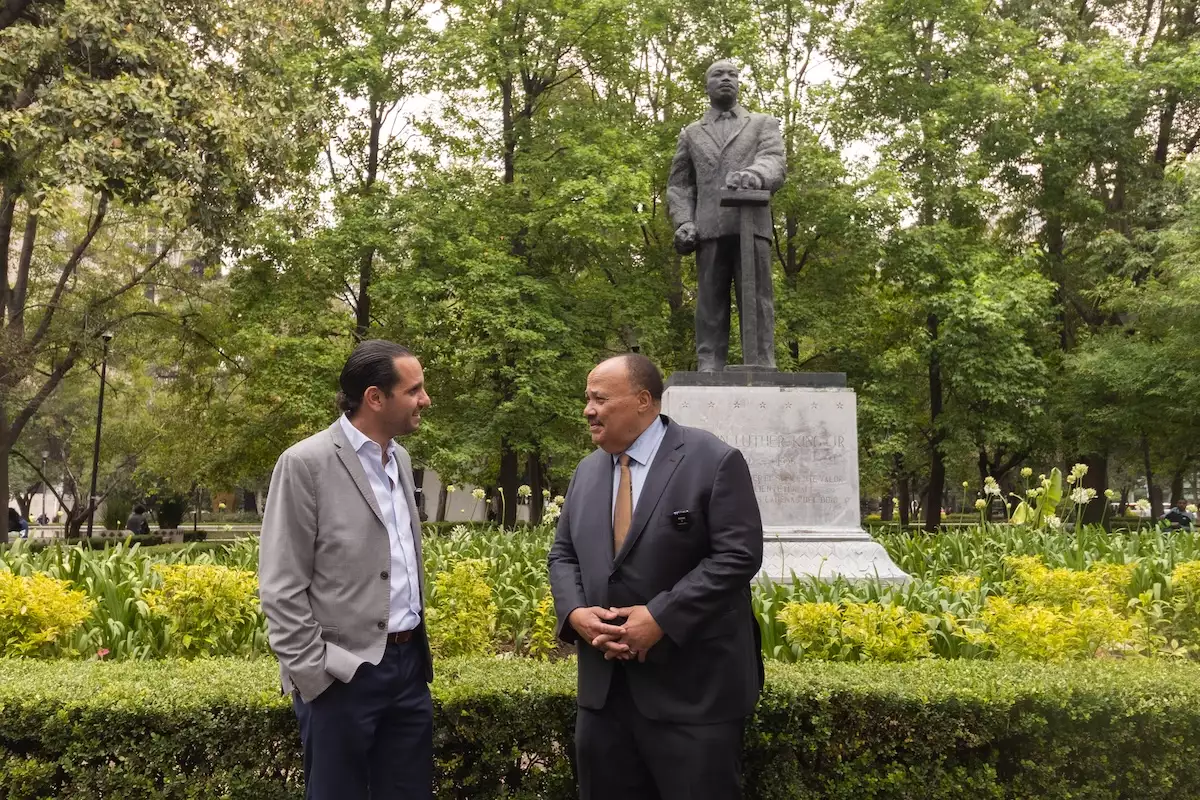 El activista estadounidense Martin Luther King III en el Parque Lincoln de la Ciudad de México