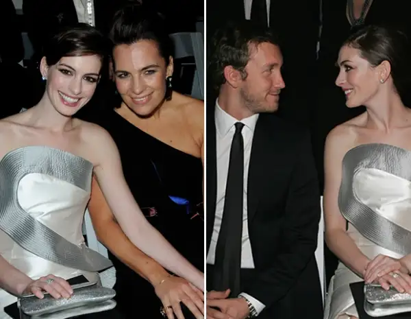 Anne Hathaway es buena amiga de Giorgio Armani y su esposa Roberta, y asiste a sus desfiles sin cobrar.