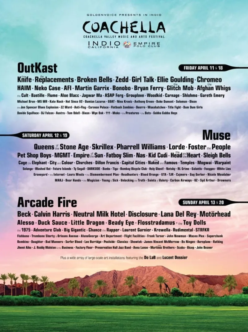 Esta semana se dio a conocer el line up del festival que año con año se realiza en Indio, California, así que ve preparando tu viaje para vivir uno de los festivales de música más esperados.