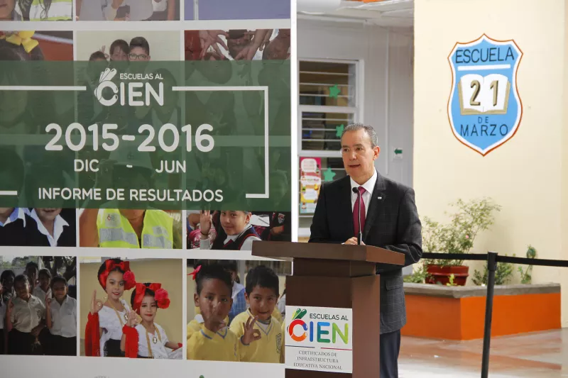 En el informe de avances del programa para rehabilitar escuelas, el director del Inifed, Héctor Gutiérrez, afirmó que no hay ningún estado con cumplimiento al 100.