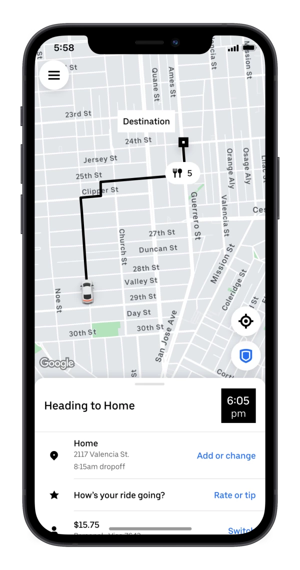 uber eats pick up and go