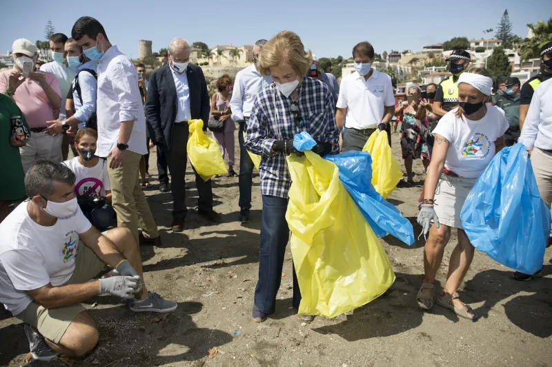 Queen Sofia Of Spain Attends The International Beach Cleanup Day