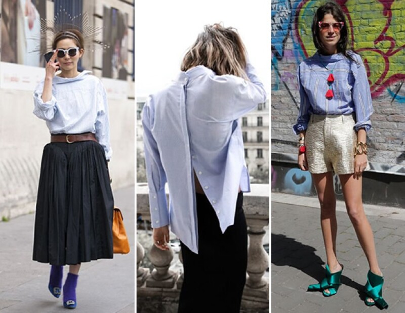 La Man Repeller llevó esta tendencia con shorts y fajada.