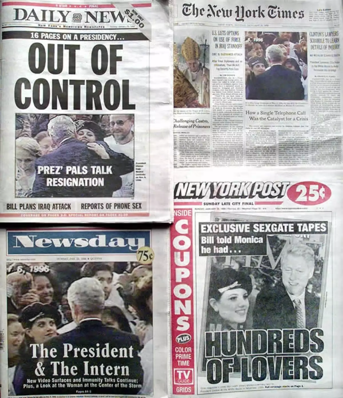 El escándalo Lewinsky dio la vuelta al país y al mundo en pocos días.