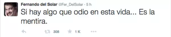 Fernando únicamente escribió un tuit aparentemente relacionado con lo que sucedió en Venga la Alegría.