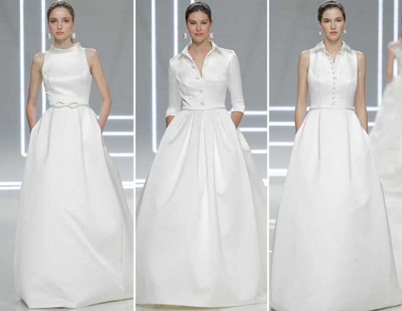La sección de los vestidos de cloqué de seda fue de las más aplaudidas durante el desfile.
