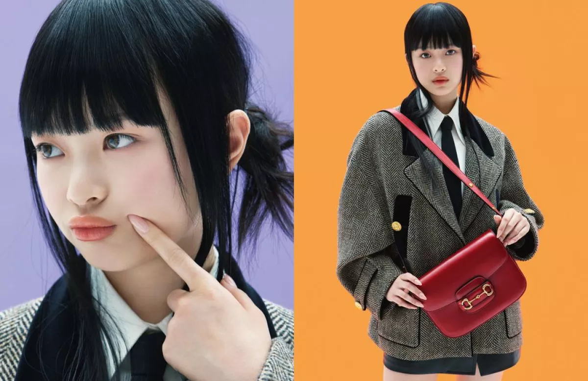 Hanni protagoniza el relanzamiento de Horsebit de Gucci.