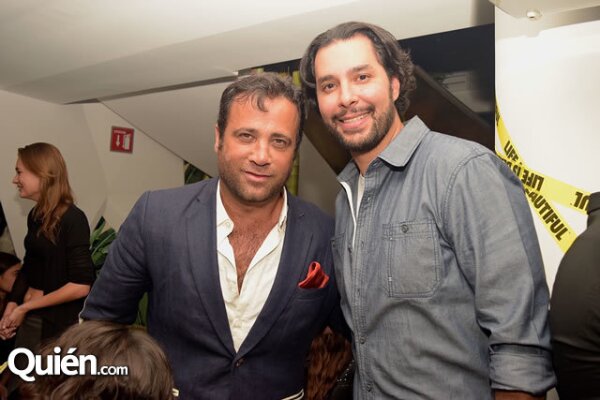 Roberto Slim y Jorge Echenique en la fiesta en honor a Mr. Brainwash