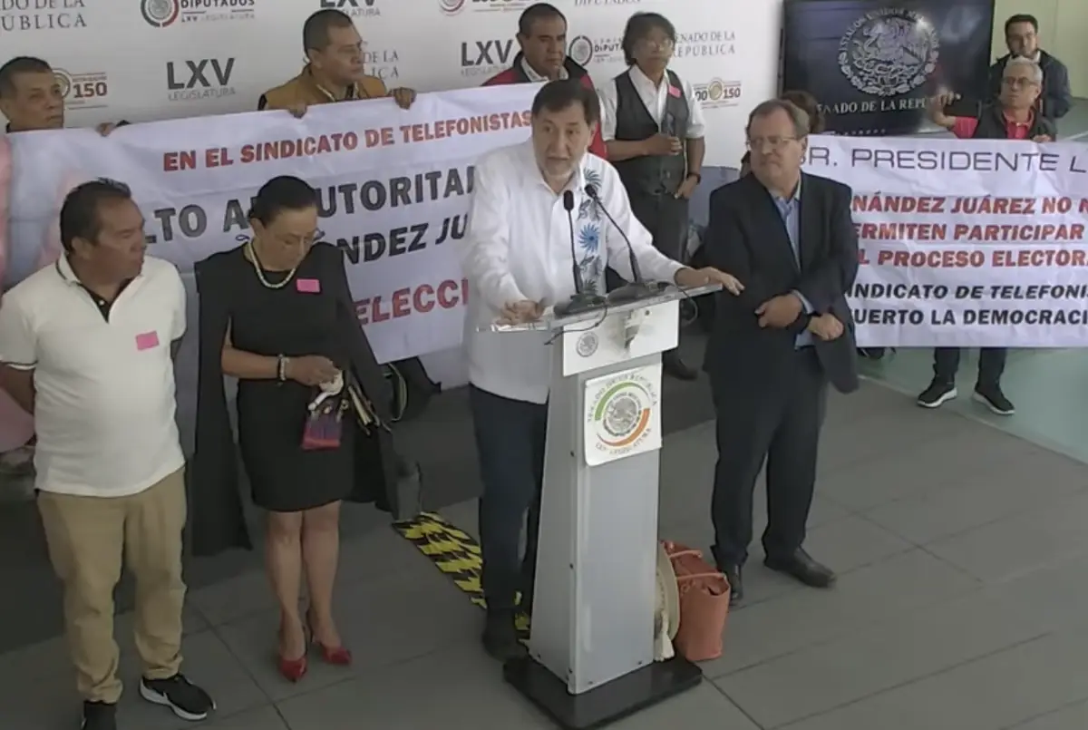 Noroña en conferencia desde el Senado
