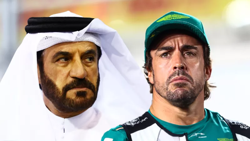 Foto collage del presidente de la FIA junto al piloto español Fernando Alonso.