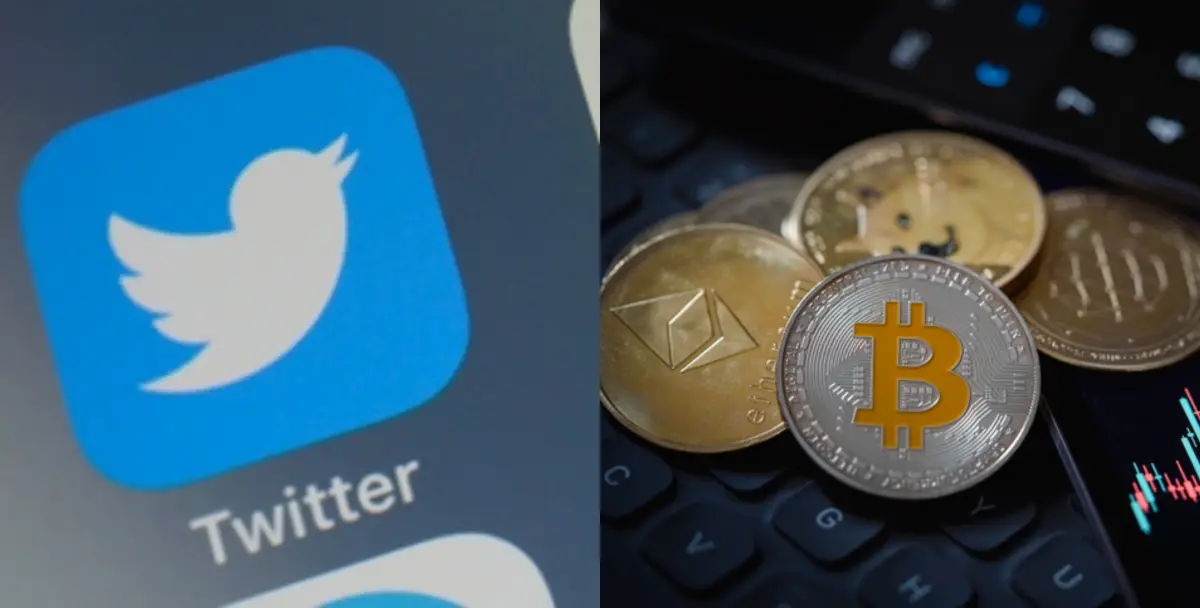 logo de twitter y criptomonedas