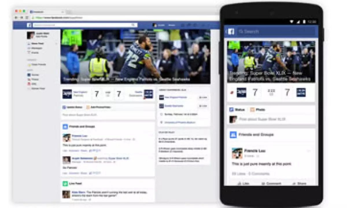 Los usuarios de Facebook tendrán acceso a información de los equipos que disputan el Super Bowl. (Foto: Tomada de newsroom.fb.com )