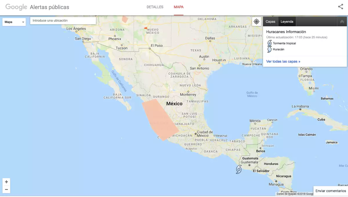 Alertas y Mapa de Crisis de Google