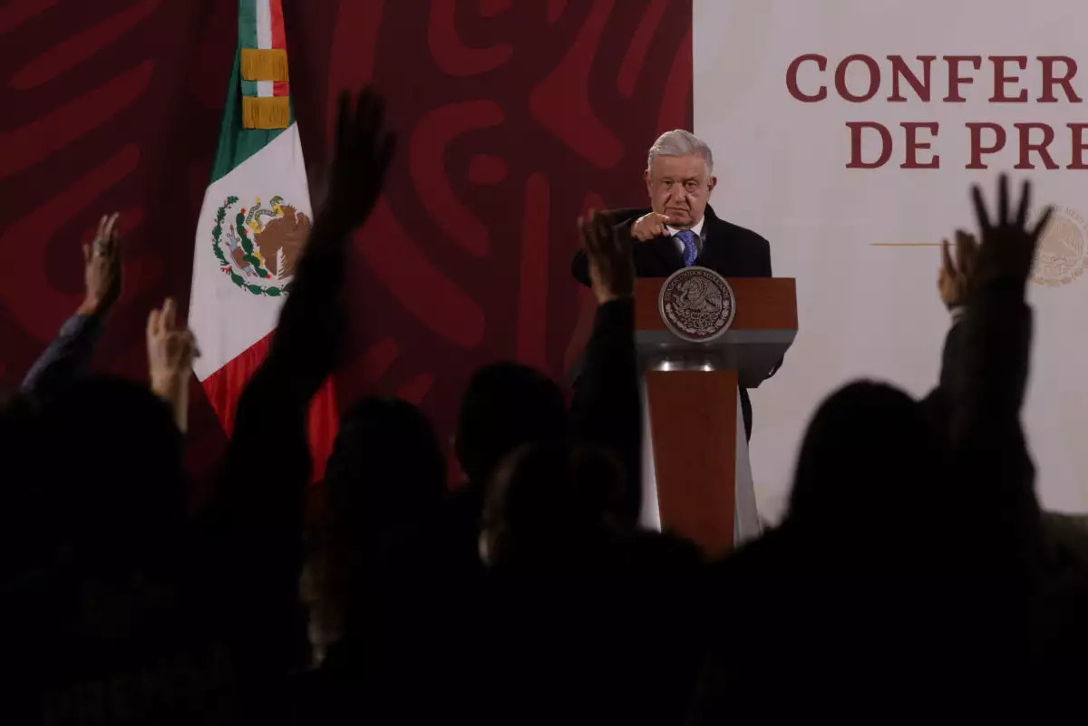 Andrés Manuel López Obrador, presidente de México, encabezó conferencia de prensa matutina en Palacio Nacional.