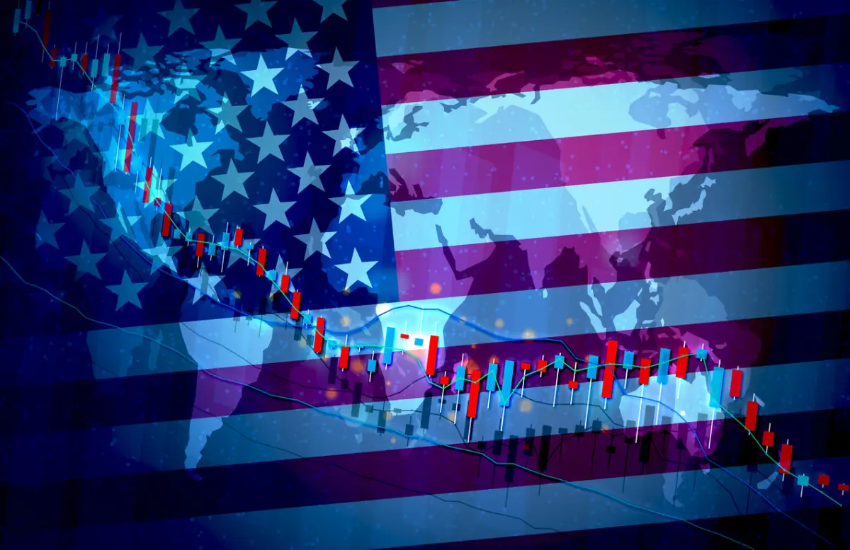US Economy Global Market Background Design Chart Material graph illustration image