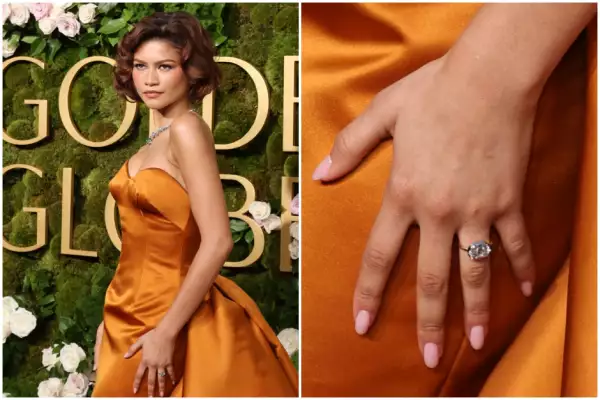 Zendaya luce anillo de compromiso en los Golden Globes