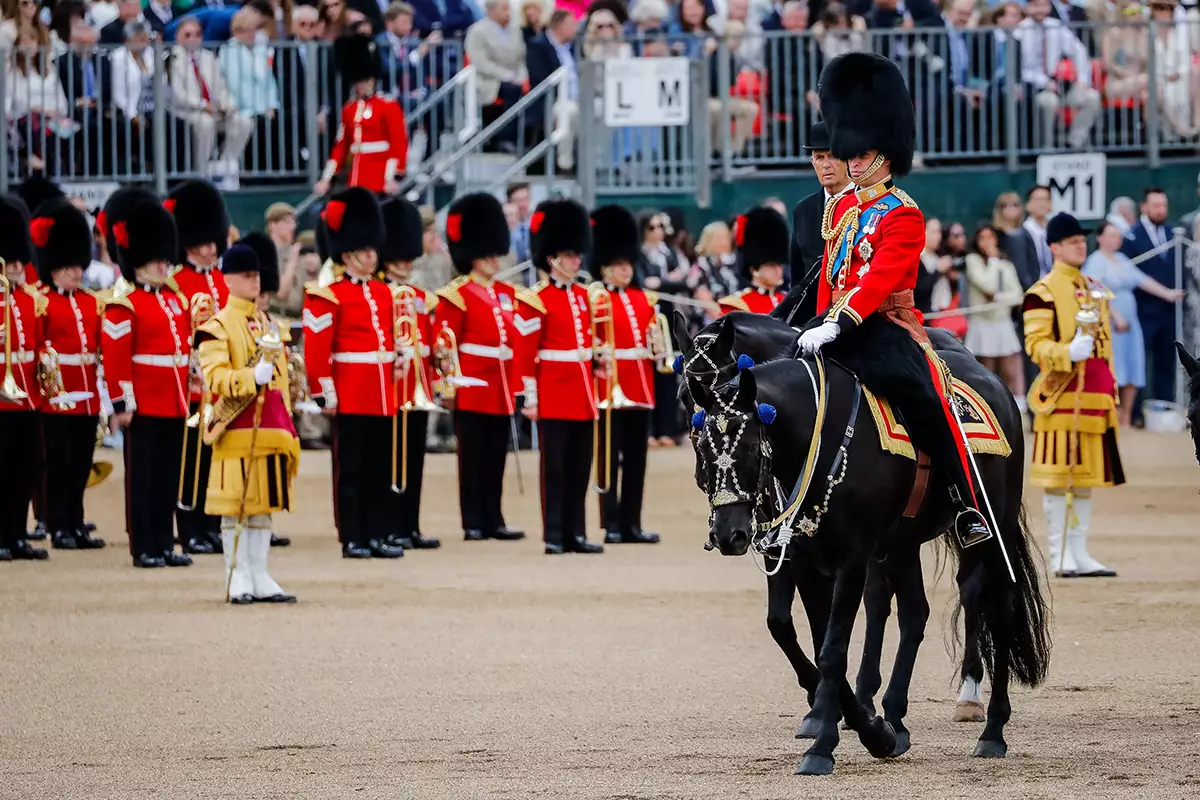 The Duke Of Cambridge Leads The Colonel's Review