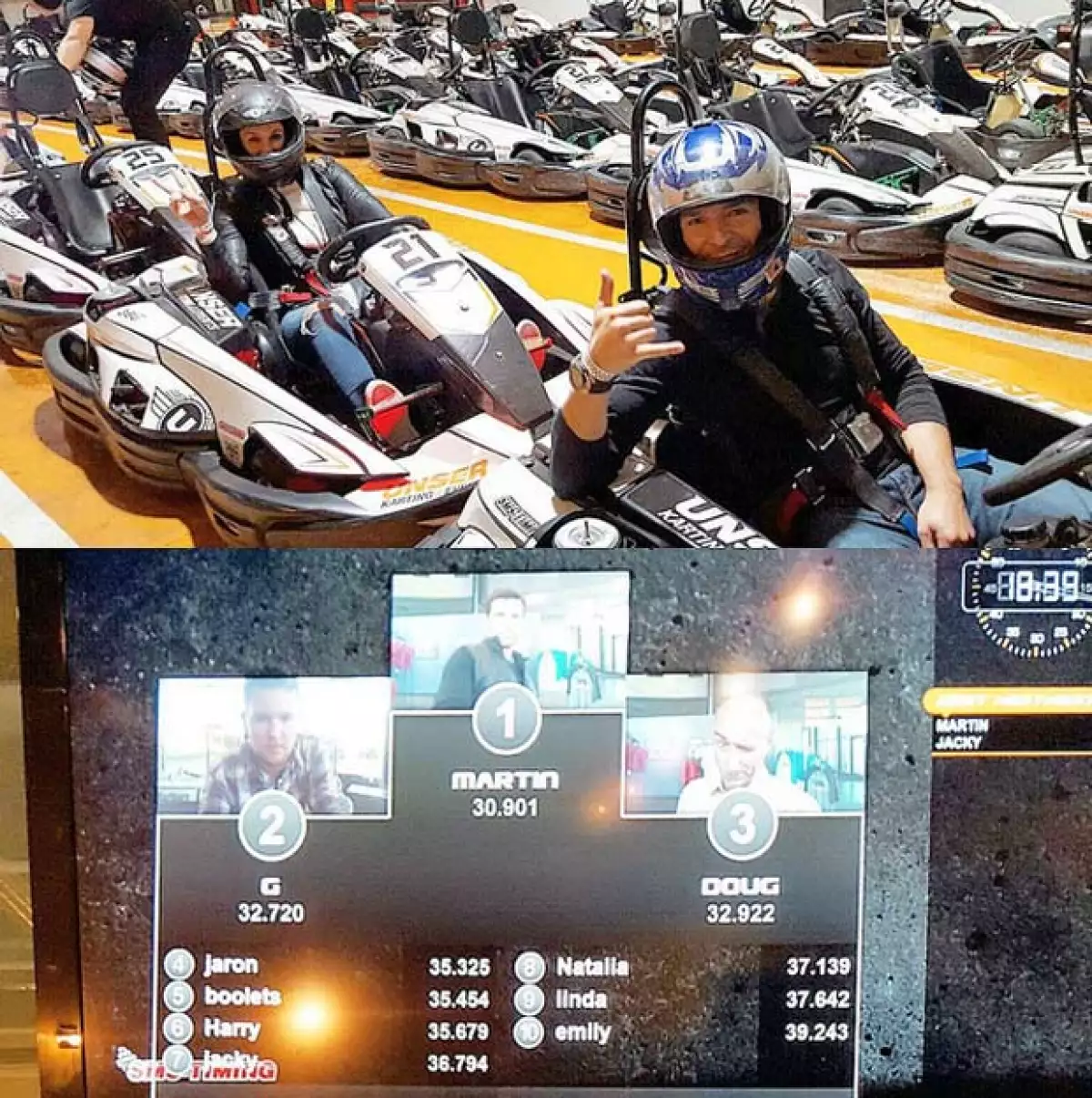 Al parecer, tanto ella como su esposo disfrutaron después de los go karts, donde seguro se divirtieron en grande.