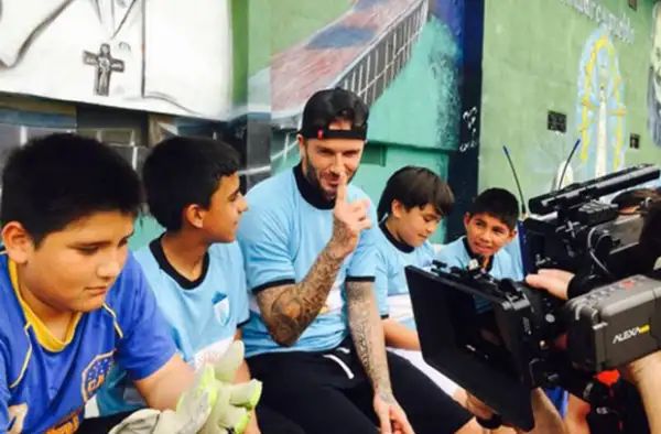 David Beckham durante su visita a Buenos Aires.