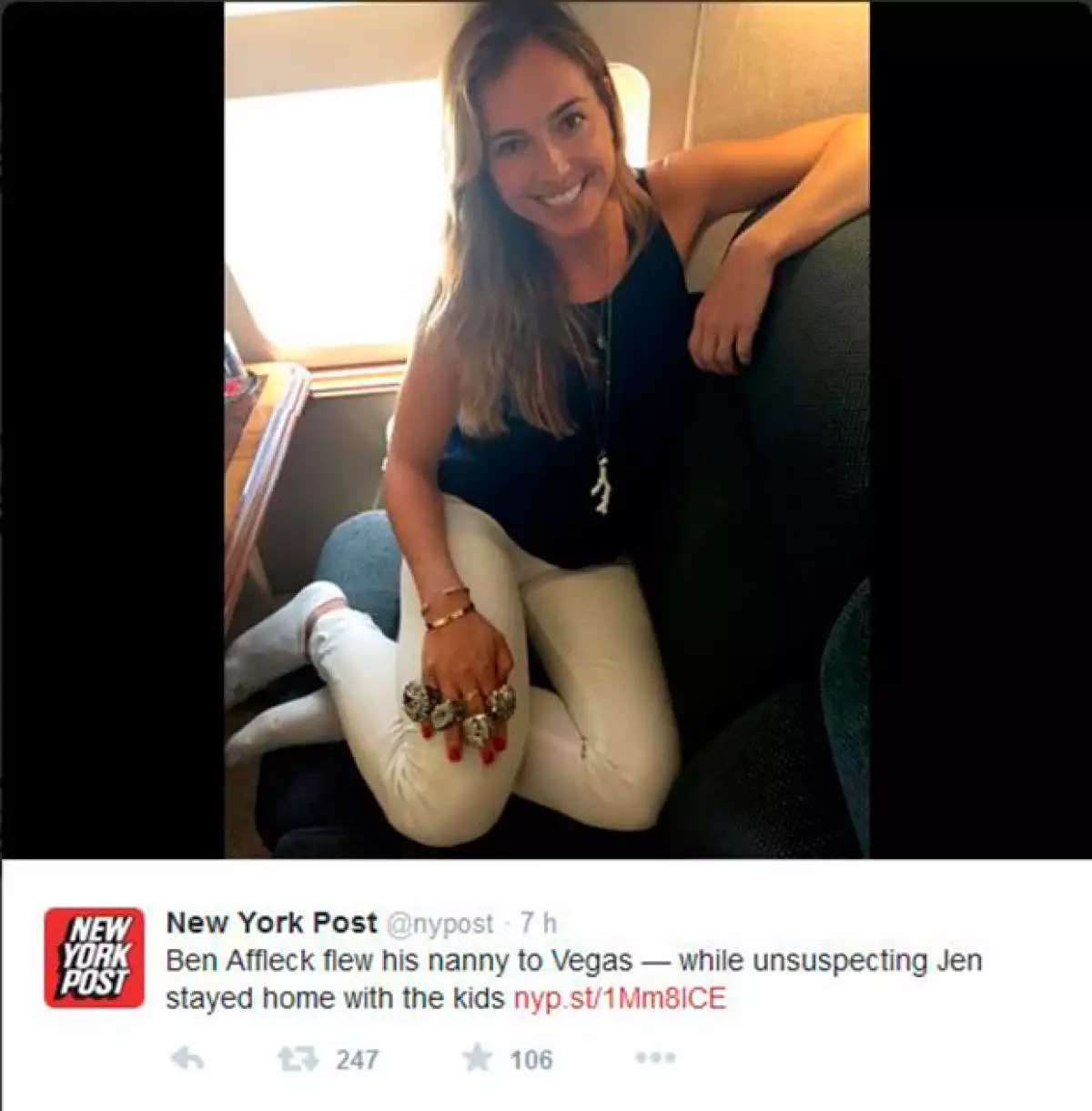 En orden cronológico, Christine y Ben viajaron junto con Tom Brady a Las Vegas el 27 de junio, tres días antes de que se anunciara la separación del actor con Garner.