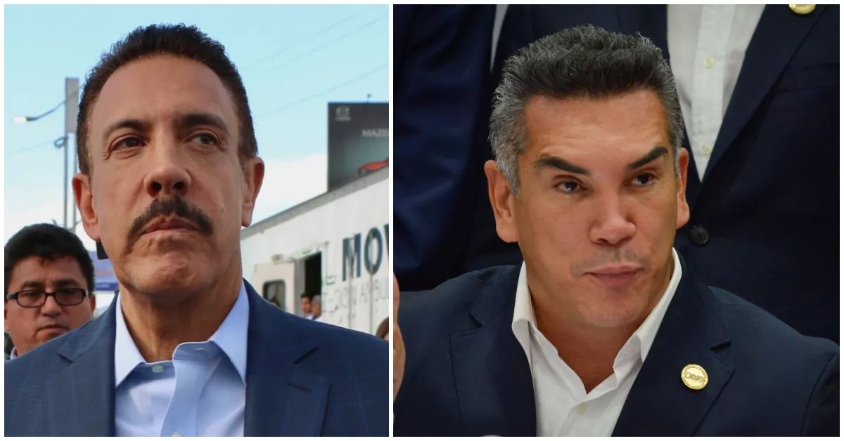 Omar Fayad, gobernador de Hidalgo, y Alejandro Moreno, dirigente nacional del PRI